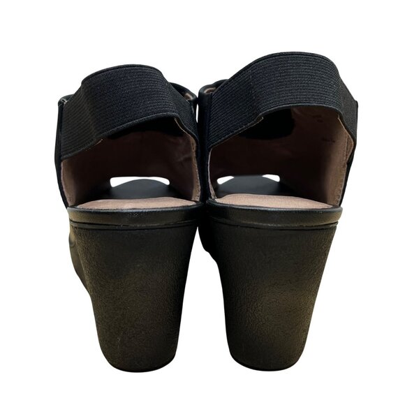 Donald J Pliner Women’s Black Wedge Open-Toe Mynne Slingback Sandals Size 8.5M - Picture 5 of 9